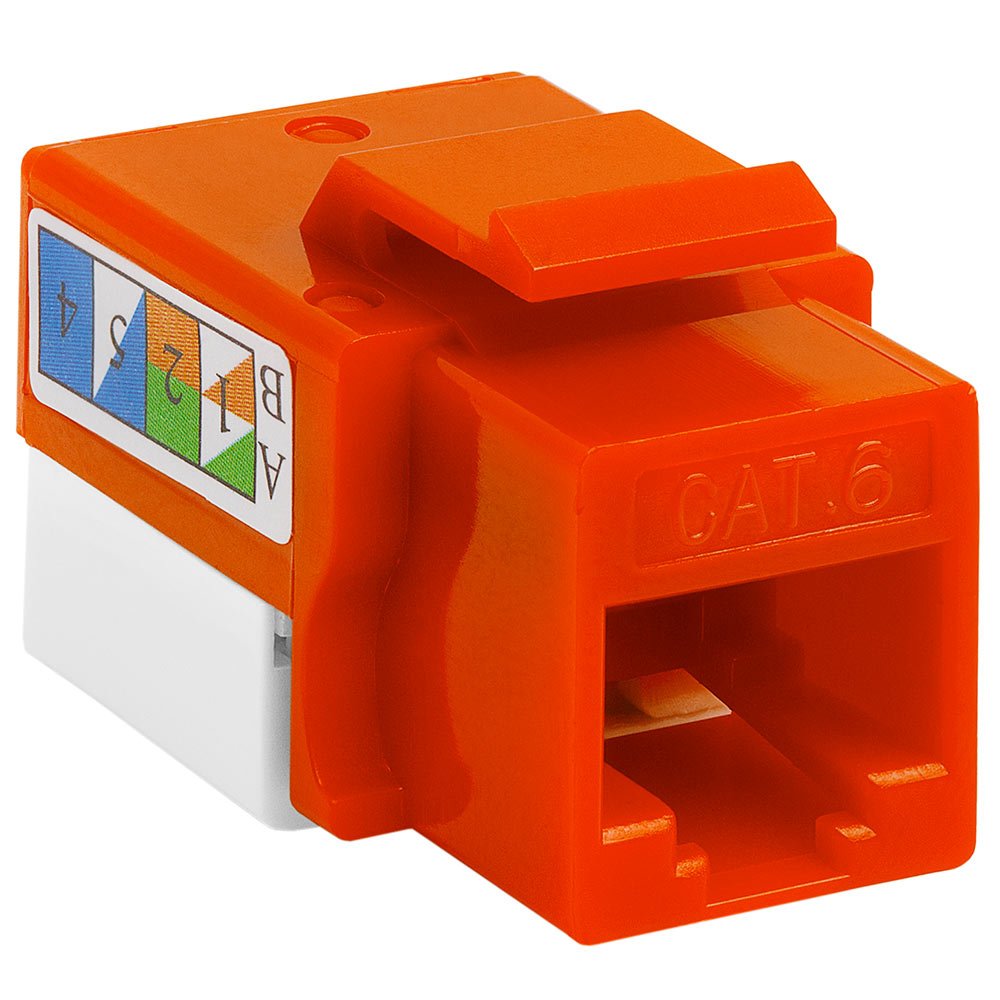 Cmple   Cat6 Punch Down Keystone Insert Jack Adapter Rj45 Cat6 Punch Down Network Female Keystone Connector For Modems Desktops