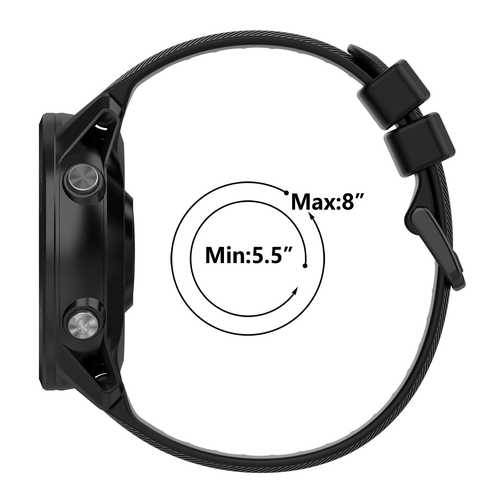 Topperfekt Band For Garmin Forerunner 955 Watch - Soft Silicone Replacement Band Strap Compatible With 955 Smart Watch For Women