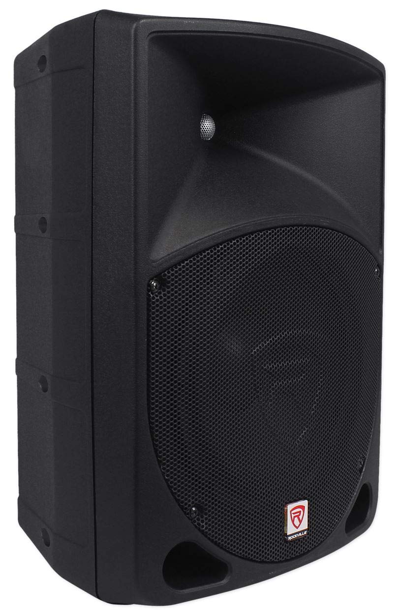 Rockville 2 Rpg10 10 Powered 600W Dj Pa Speakers+2 Subwoofers+Mounting Poles