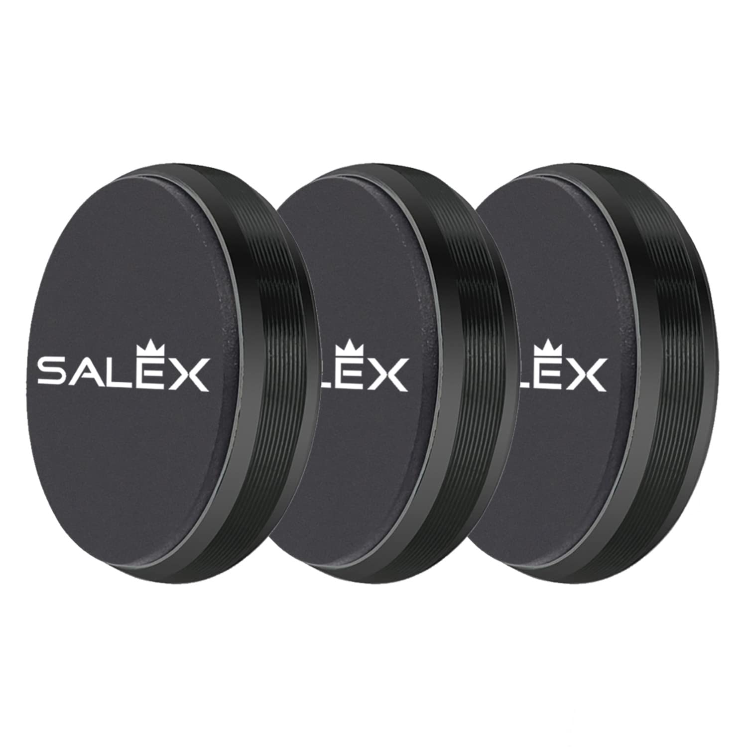 Salex Magnetic Phone Mount 3 Pack With 3M Adhesive, Black Flat Cell Phone Holder For Car Dash, Truck, Wall, Mirror, Table