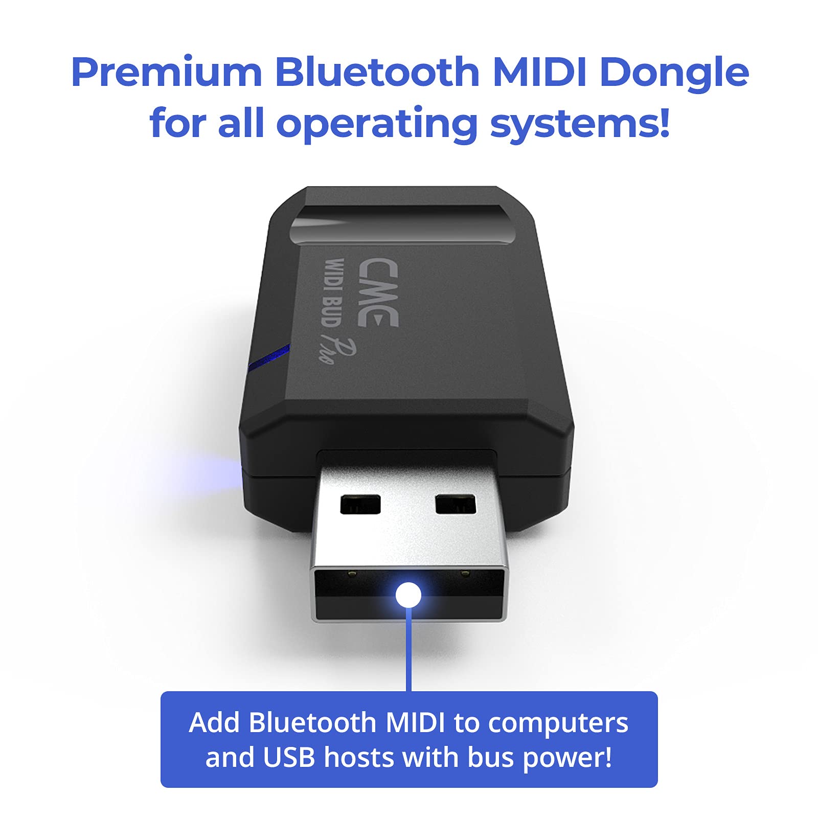Cme Widi Bud Pro - Bluetooth Midi Interface For Ios, Macos, Windows, Android, Chromeos, Linux - Plug, Pair & Play - No Drivers -