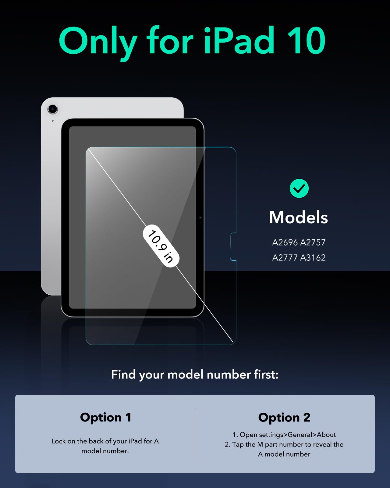 Esr 2 Pack Screen Protector For Ipad 11Th/10Th Generation A16 (11/10.9 Inch, 2025/2022), 9H Tempered Glass Film With Easy Application Tray, Scratch Resistant, Bubble Free, Hd Clarity, Touch Sensitive