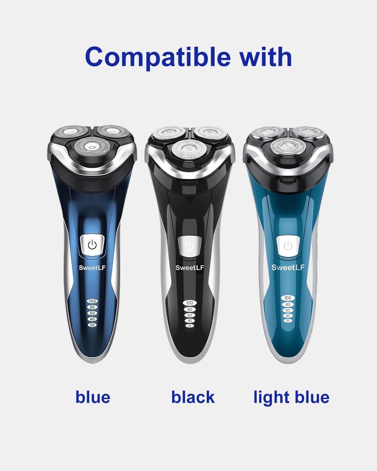 Shaver Replacement Blades Compatible With Sweetlf Electric Shaver Razor Sws7105, 9 Replacement Blades(Blades Only), 2 Cleaning B