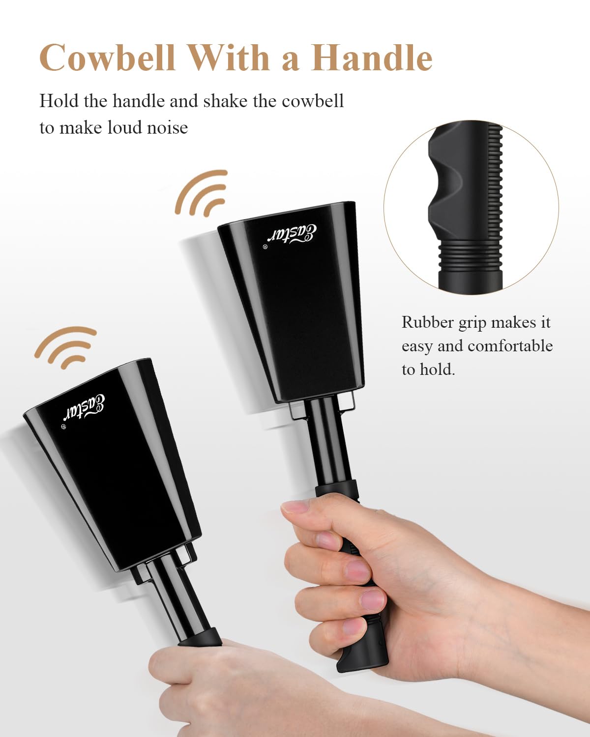 Eastar Cow Bell With Handle, 2 Pack Cowbells For Sporting Events, 10 Inch Cowbells Noise Makers Cheering Bell For Football Games