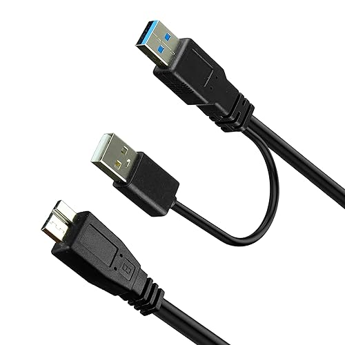 Saitech It 1 Feet Usb 3.0 Dual Power Y Shape 2 X Type A To Micro B High Speed Upto 5 Gbps Data Transfer Cable For External Hard