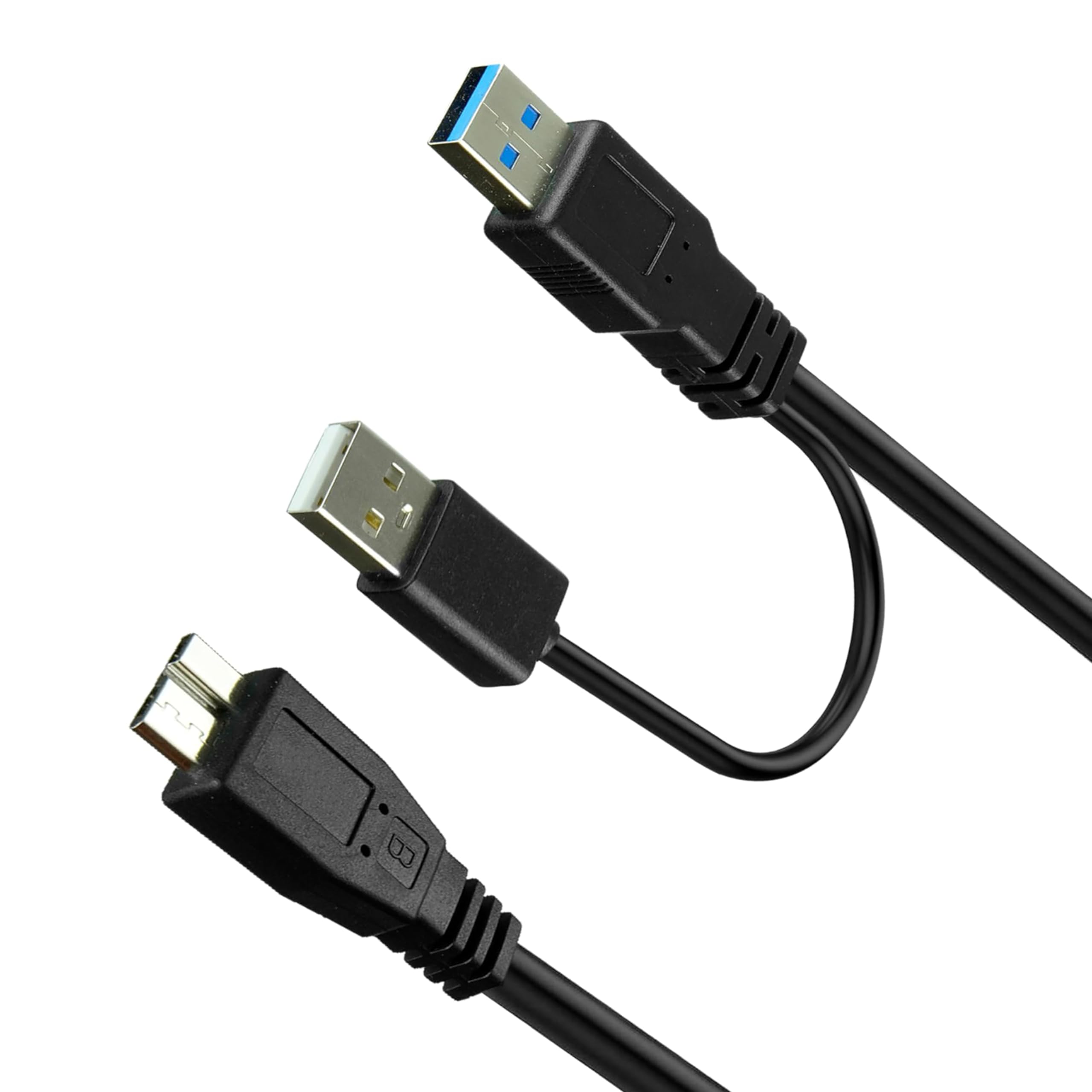 Saitech It 1 Feet Usb 3.0 Dual Power Y Shape 2 X Type A To Micro B High Speed Upto 5 Gbps Data Transfer Cable For External Hard