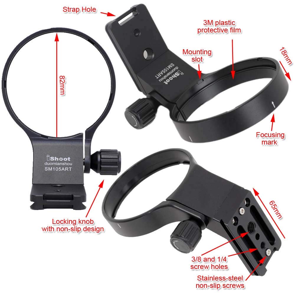 Ishoot Lens Collar Tripod Mount Ring Support Holder Bracketcompatible With Sigma 105Mm F/1.4 Dg Hsm Art (Ef/Fx/Fe/L Mount) & Sig