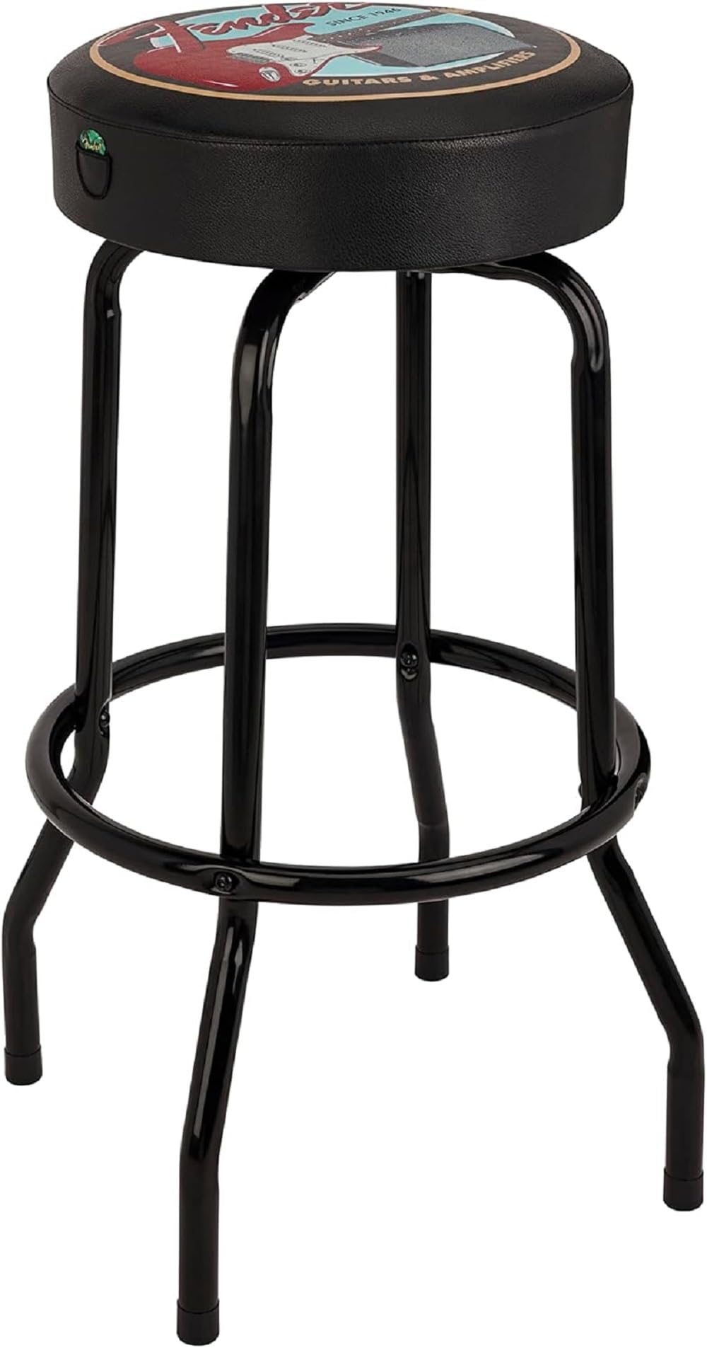 Fender Guitars & Amps Logo Swivel Barstool with Guitar Picks Pouch, Great Gifts for Dad, with 1 Year Limited Warranty, Simple As