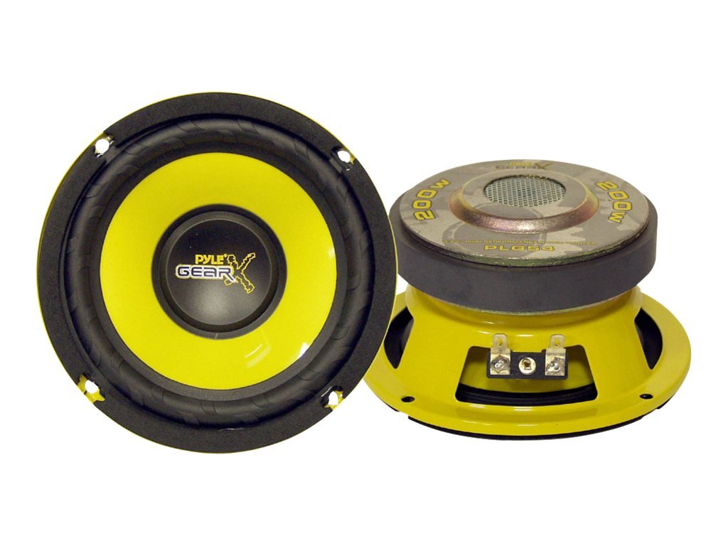 Pyle Car Mid Bass Speaker System   Pro 5 Inch 200 Watt 4 Ohm Auto Mid Bass Component Poly Woofer Audio Sound Speakers For Car St