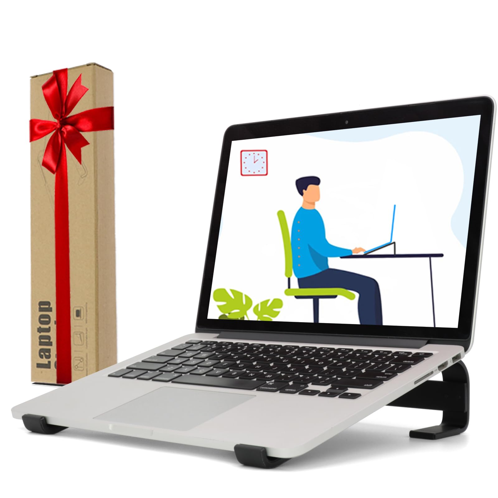 Kyqee Laptop Stand For Desk, Ergonomic Aluminum Laptop Riser, Sturdy Macbook Stand, Computer Stand Compatible With 12 13.3 14.2