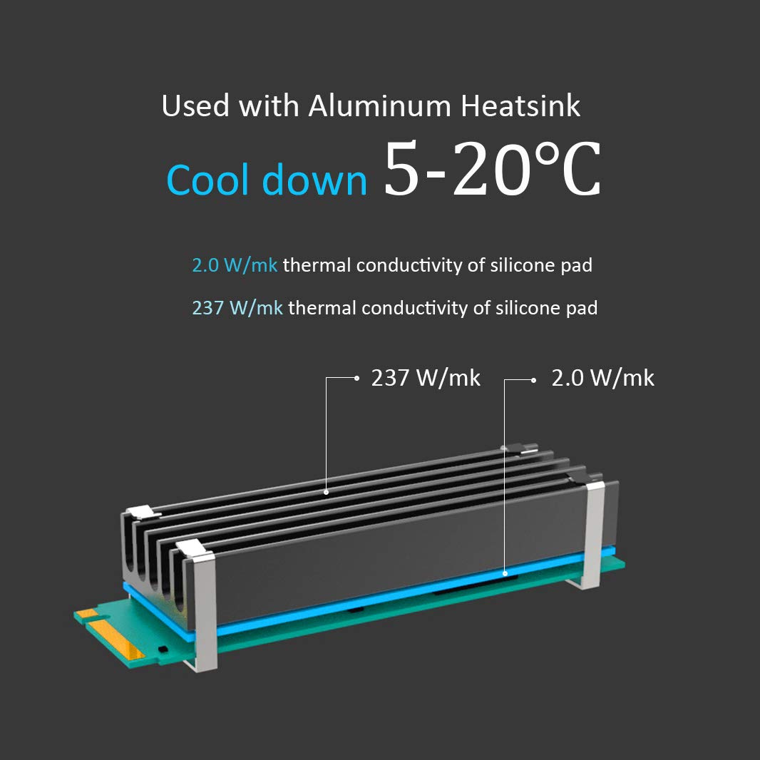 [10 Packs] Glotrends M.2 Thermal Pad Fit For M.2 Ssd, Fit For Nvme Ssd, Fit For Ps5 Ssd, Fit For 2280 M.2 Heatsink, Etc.
