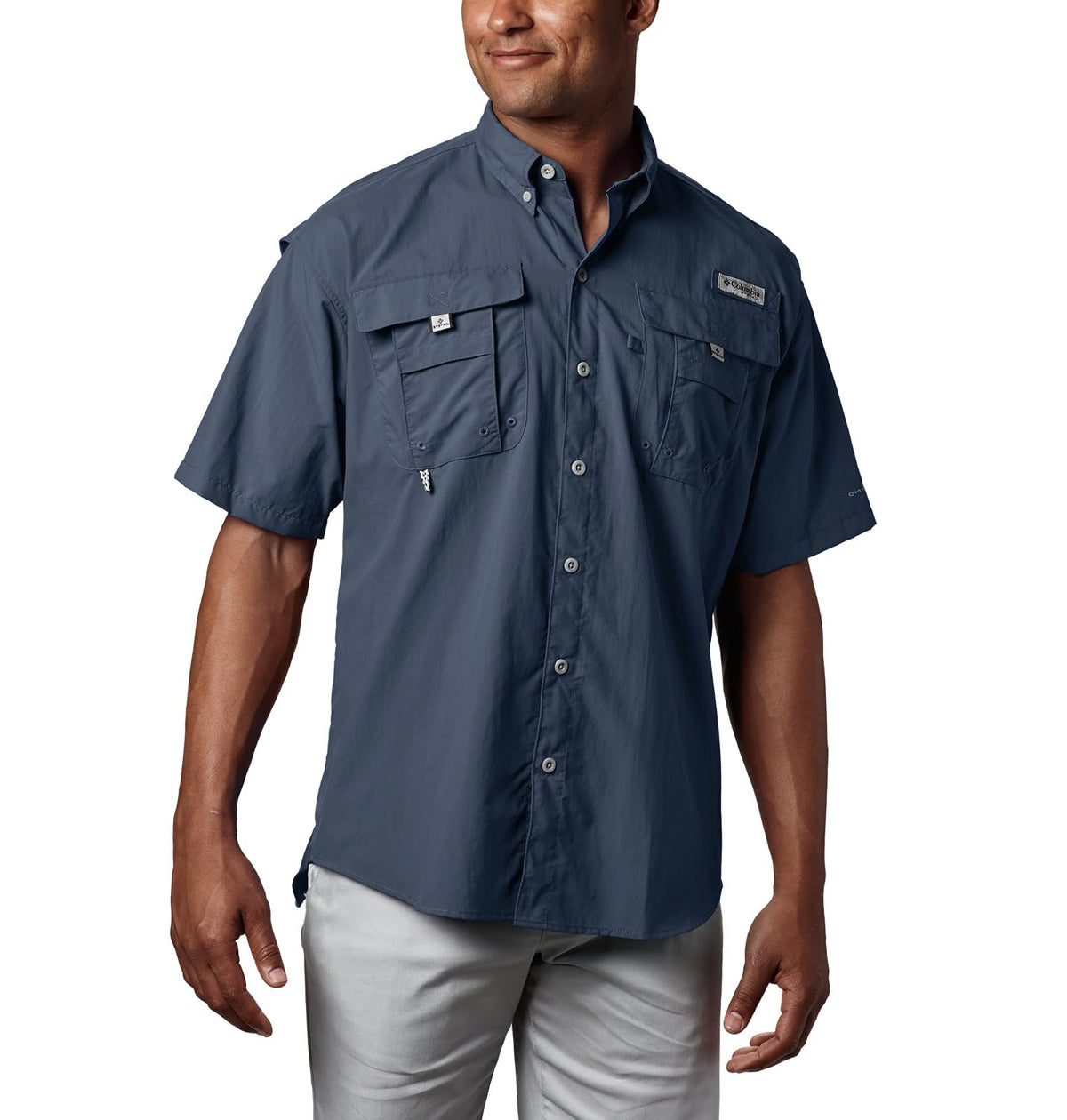 Columbia Mens Bahama Ii Upf 30 Short Sleeve Pfg Fishing Shirt, Collegiate Navy, 5X