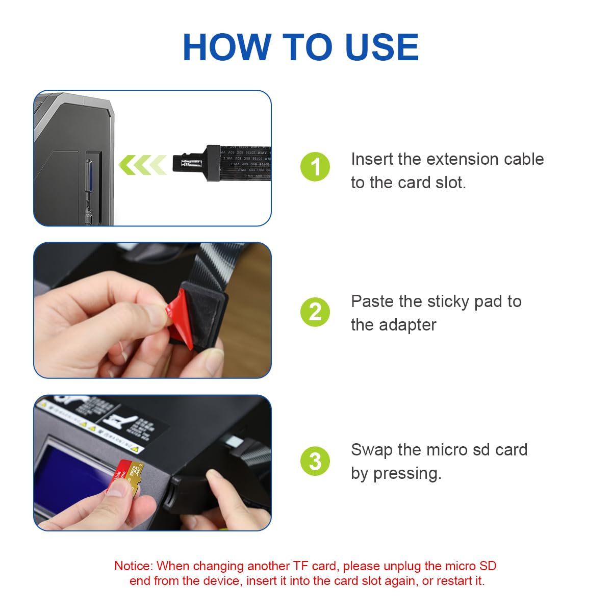 Lanmu Micro Sd To Micro Sd Card Extension Cable Adapter Compatible With Ender 3 Pro/Ender 3/Ender 3 V2/Ender 5 Plus/Ender 5 Pro/