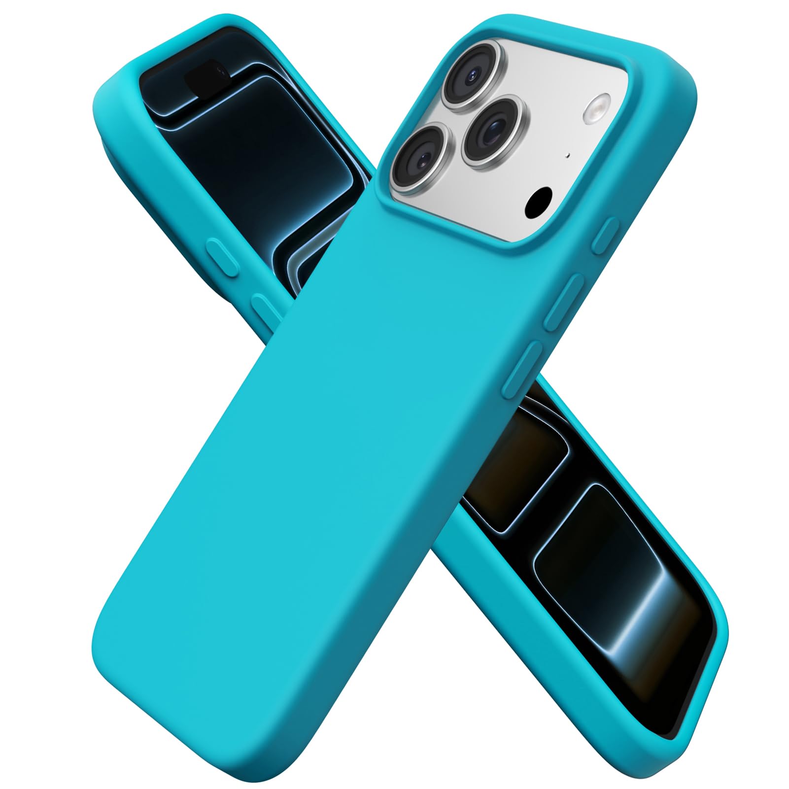 ORNARTO Compatible with iPhone 17 Pro Case 6.3, Slim Liquid Silicone 4 Layers Full Covered Soft Gel Rubber Shockproof Protective