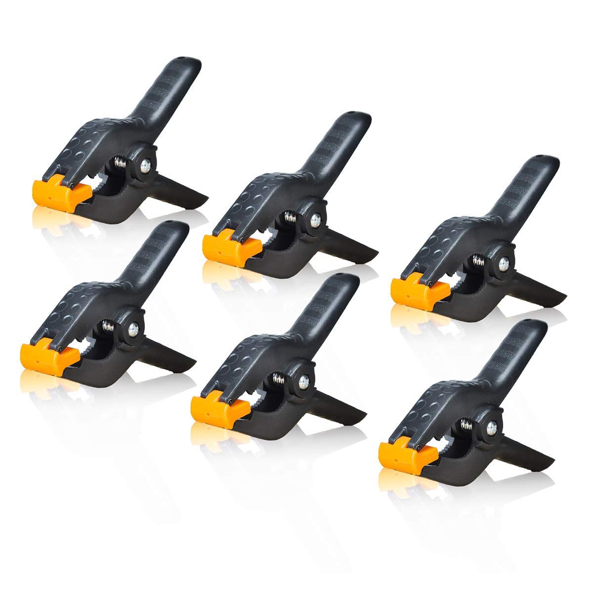 Slow Dolphin Heavy Duty Spring Clamps Clip 4.5 Inch For Muslin/Paper Photo Studio Backdrops Background 6 Pack(Yellow & Black)