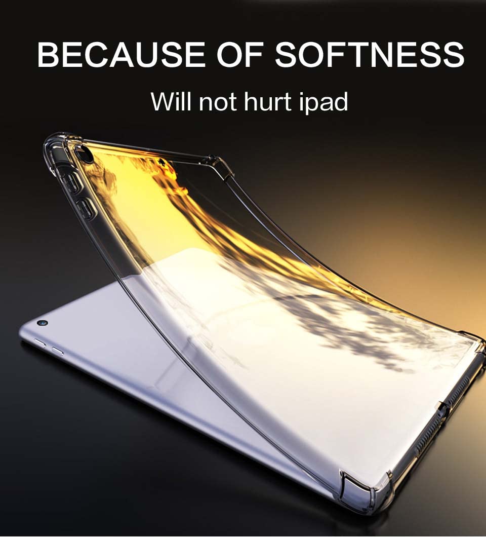Uucovers Clear Case For Ipad 6Th/5Th Generation 9.7 Inch (2018/2017),For Ipad Air 1/Air 2 Cover Soft Tpu Back Shockproof Lightwe