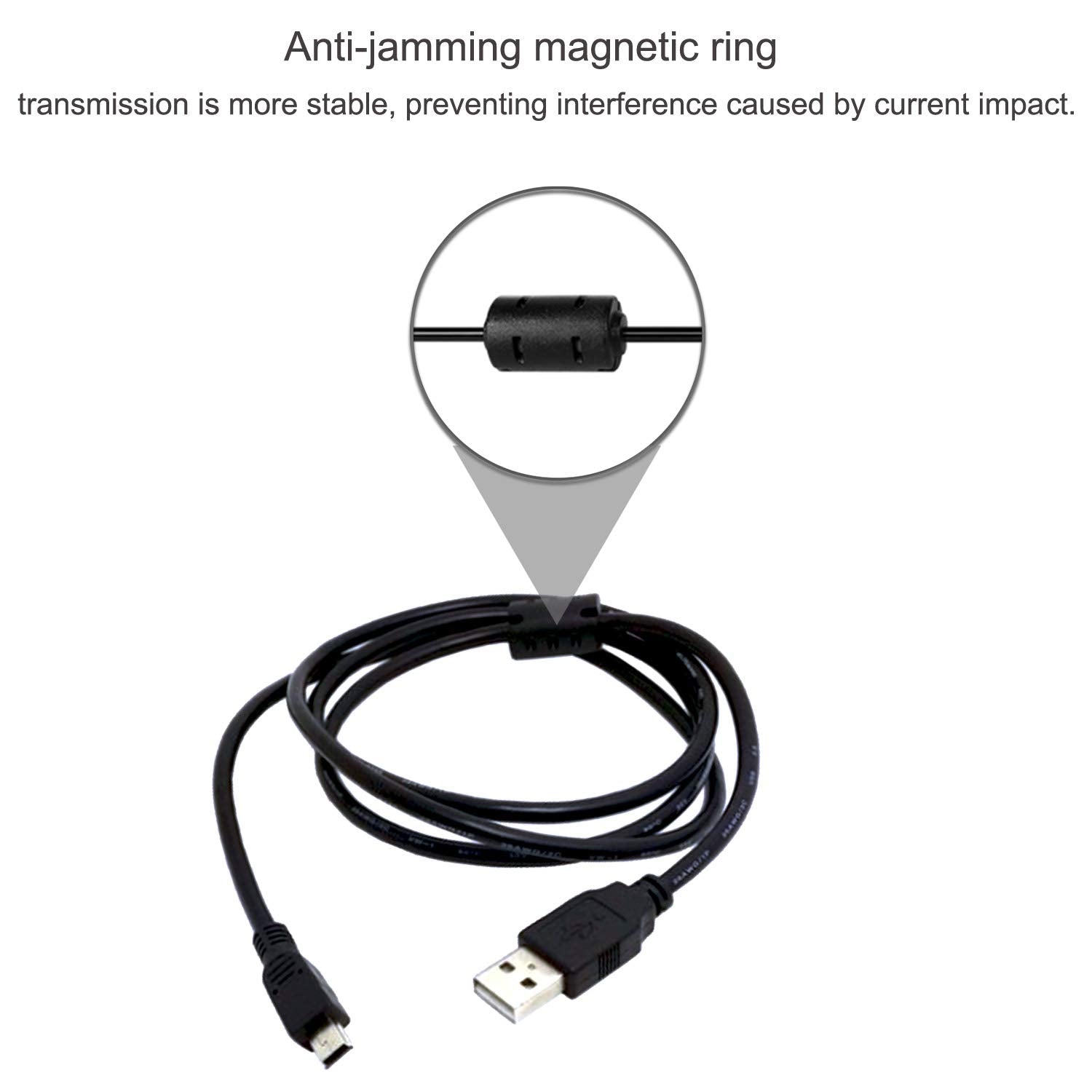 Suptig Charging Cable Mini Usb Charging Cable 2 Pack Compatible For Gopro Hero 4 Silver Hero 4 Black Hero 3+ Silver Hero 3+ Blac