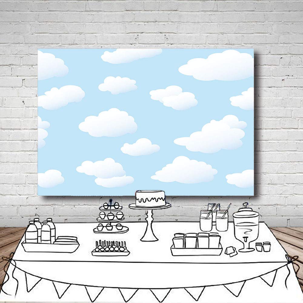 Mehofoto Blue Sky And White Cloud Photo Studio Backdrop Props Kids Birthday Party Decorations Boy Baby Shower Photography Backgr