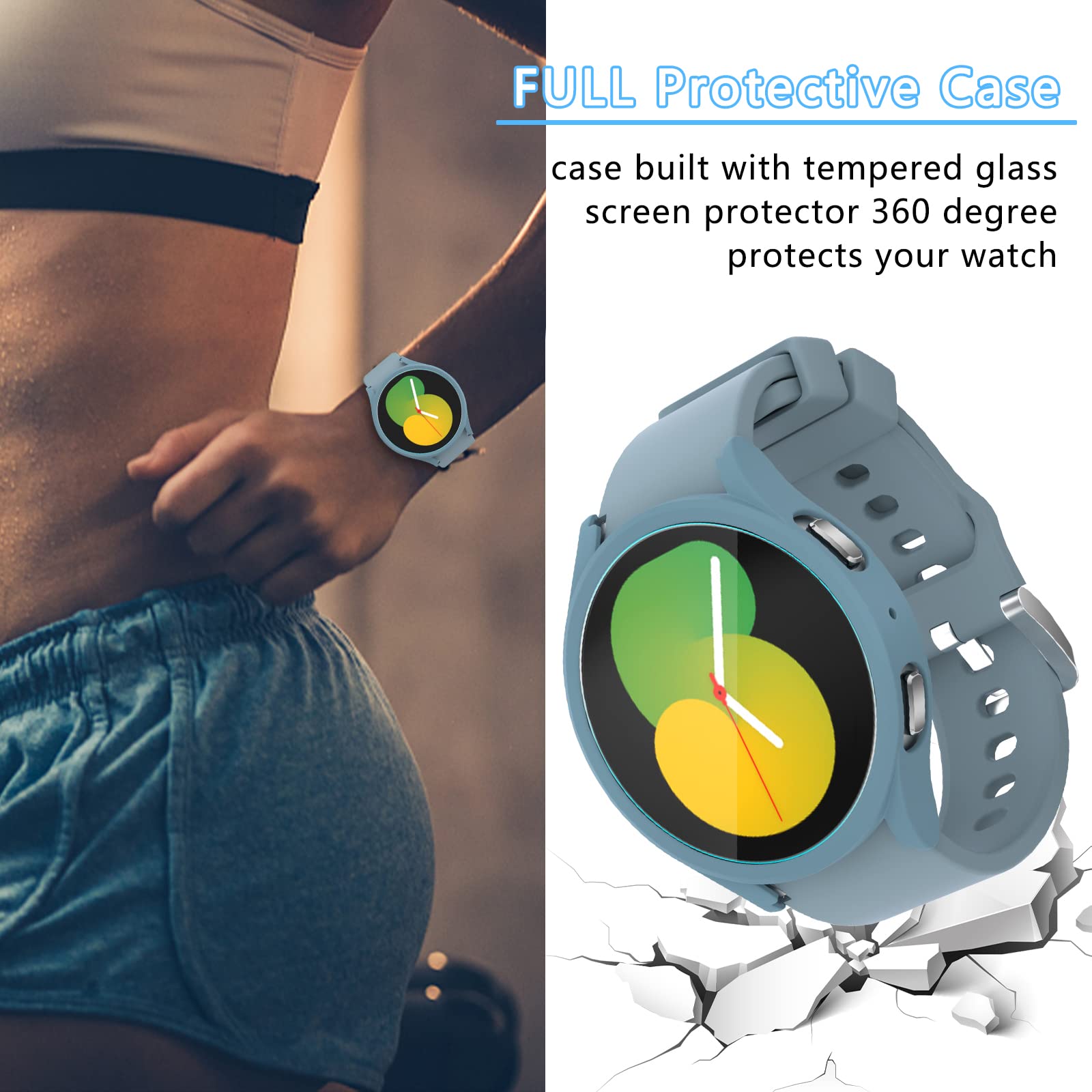 Haojavo [6+8Pack] For Samsung Galaxy Watch 5/Galaxy Watch 4 44Mm Screen Protector Case, 6 Pack Hard Pc Cover Protective Bumper S