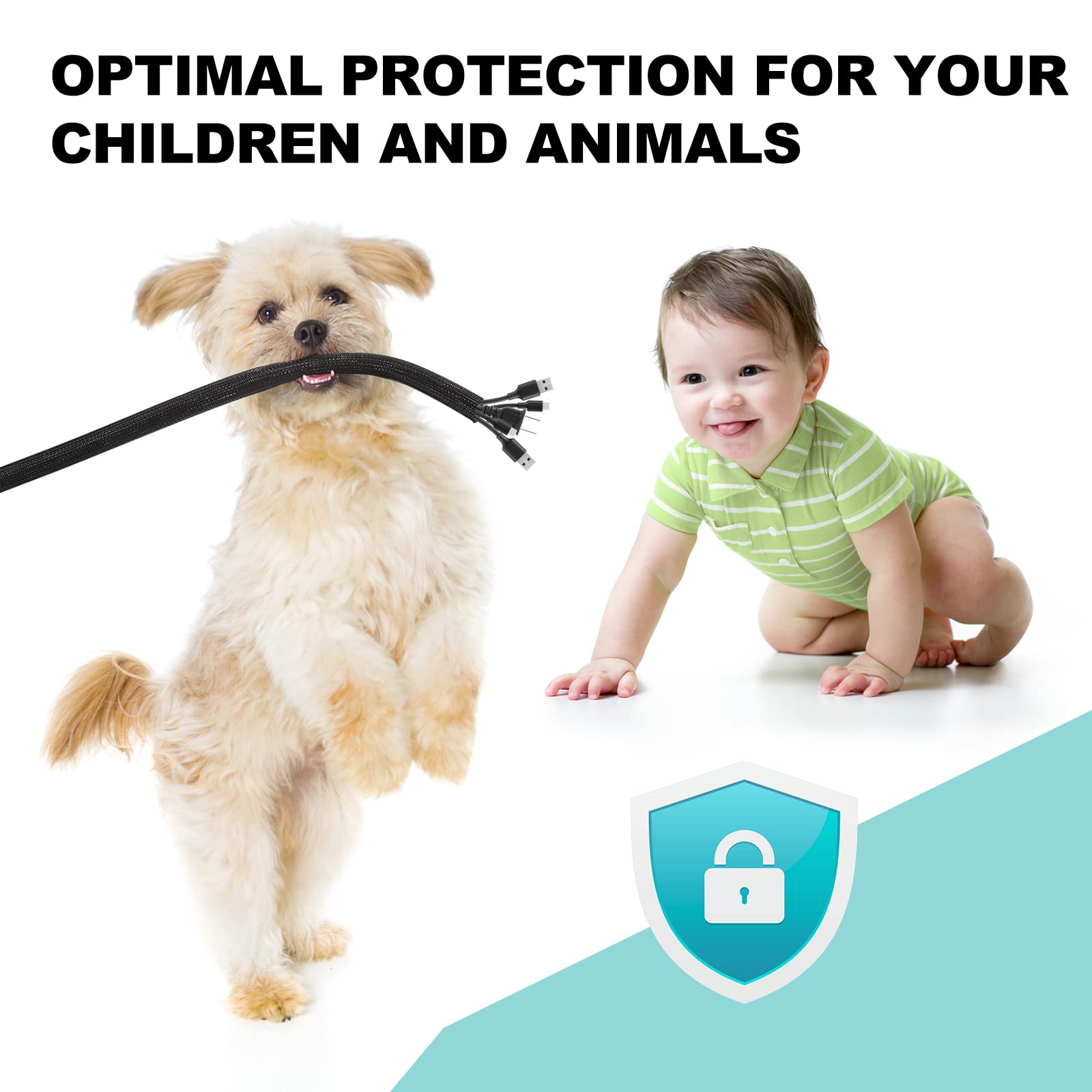 Agptek Cable Sleeve Cover, 6.6Ft   1.2 Inch Cord Management Wire Organizer Under Desk, Home Office Computer Wire Cover Hider Cor