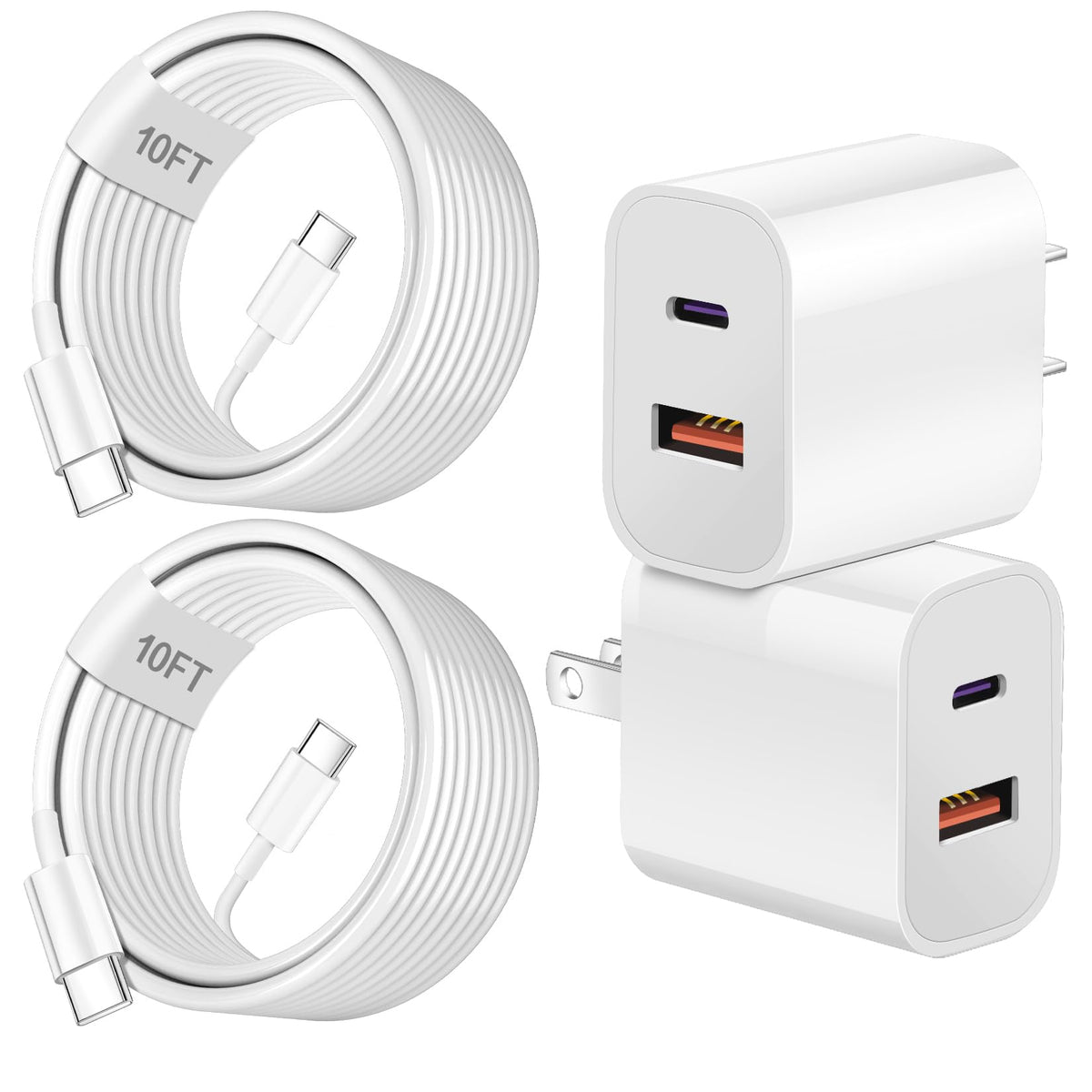 Dual Port A/C Charger For Iphone 16 Pro Max,Double A/C Iphone 16 Charger Fast Charging Block,2Pack Quick Iphone 15 Charger Adapt