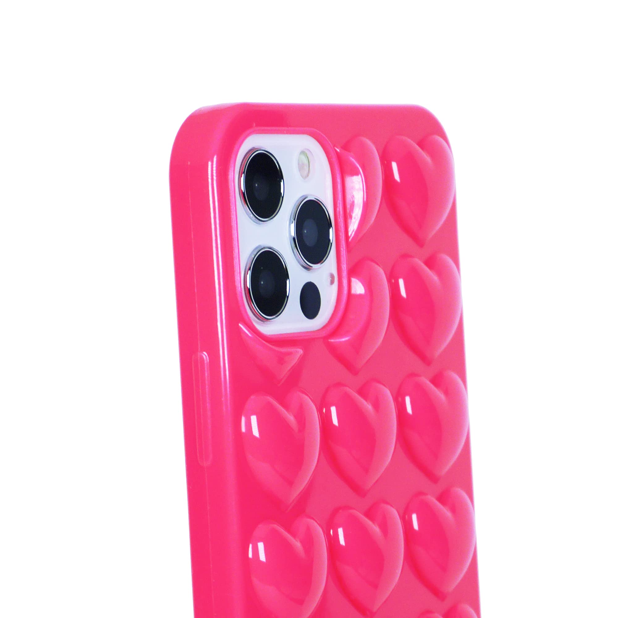 Dmaos Iphone 12 Pro/Iphone 12 Case For Women, 3D Pop Bubble Heart Kawaii Gel Cover, Cute Girly For Iphone12 Pro/Iphone12 6.1 Inc