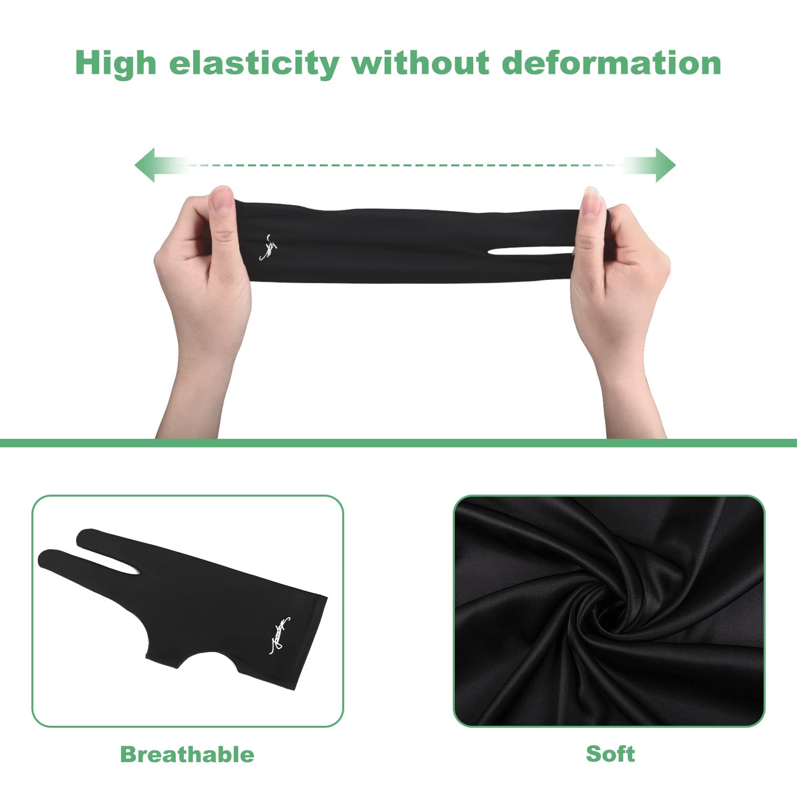 Joinliyu Digital Drawing Glove Right Hand For Ipad, Paper Sketching,2 Pack Artist Glove For Drawing Tablet,Two Finger Art Glove