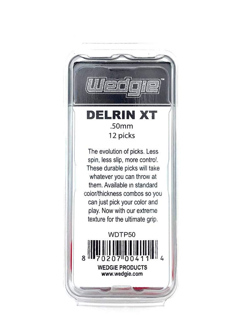 Wedgie Delrin Pick 12 Pack .50Mm (Red) (Textured)