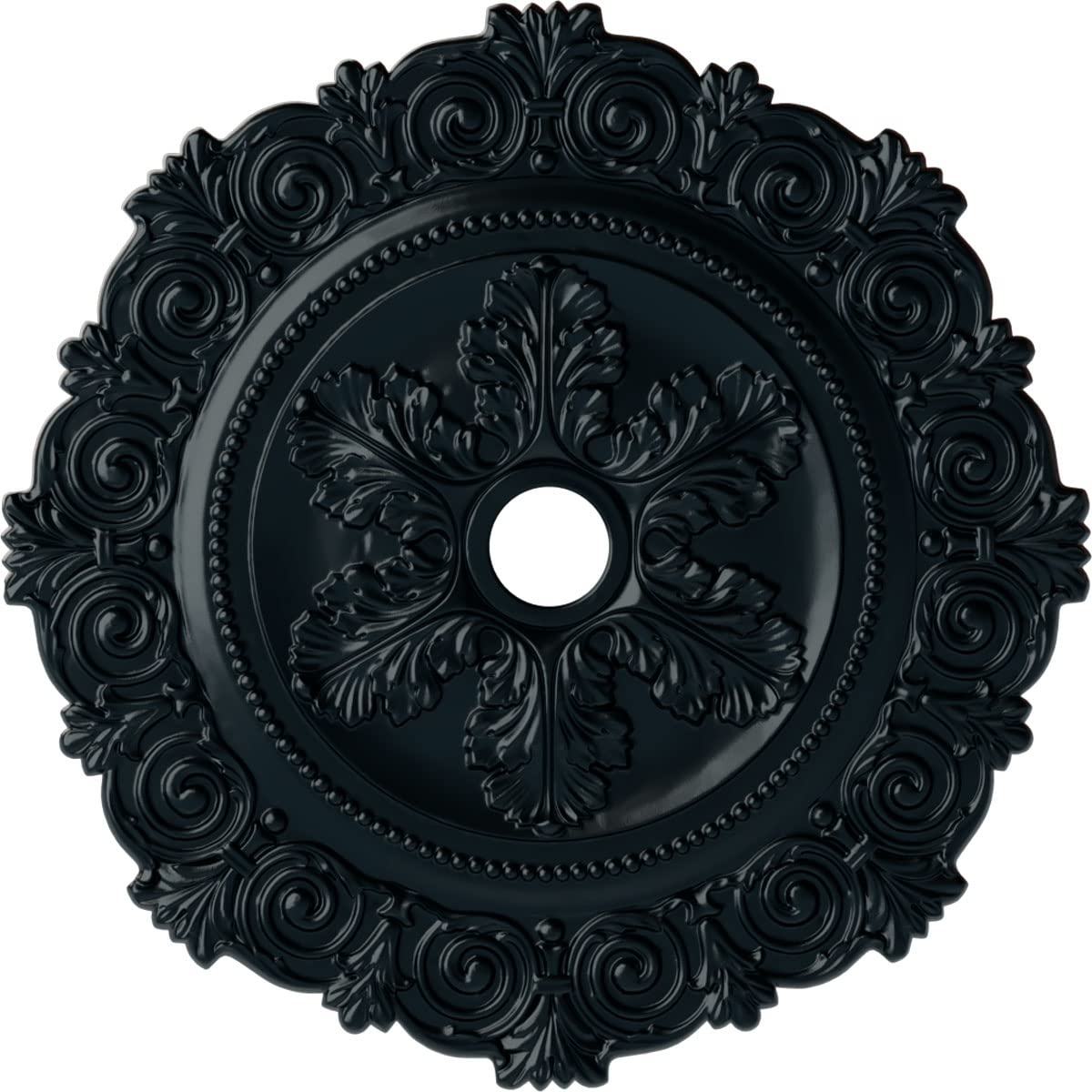 Ekena Millwork CM33SCNSF 33 1/4OD X 3 5/8ID X 1P Scroll Ceiling Medallion Fits Canopies Up To 3 5/8, Night Shade
