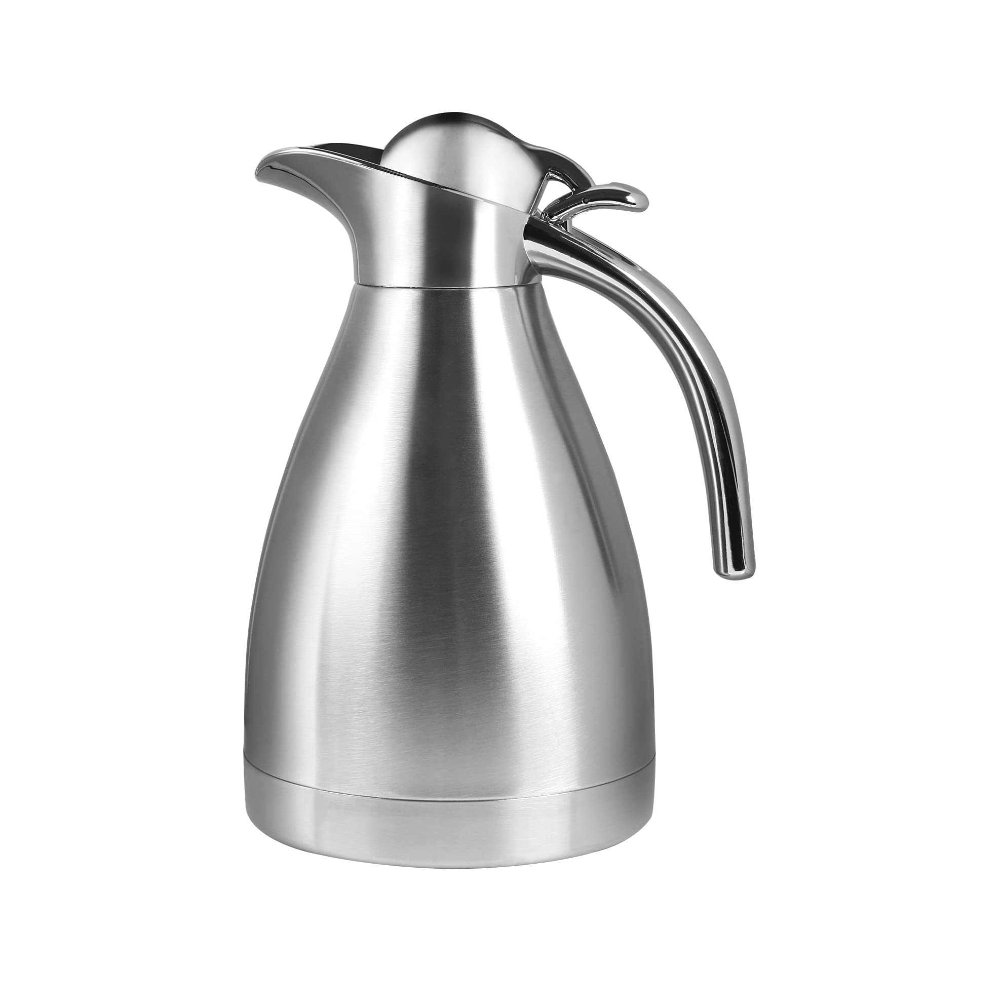 Cabax 34 Oz Food Grade Stainless Steel Thermal Carafe/Double Walled Vacuum Insulated Coffee Pot With Press Button Top, 12+ Hrs H