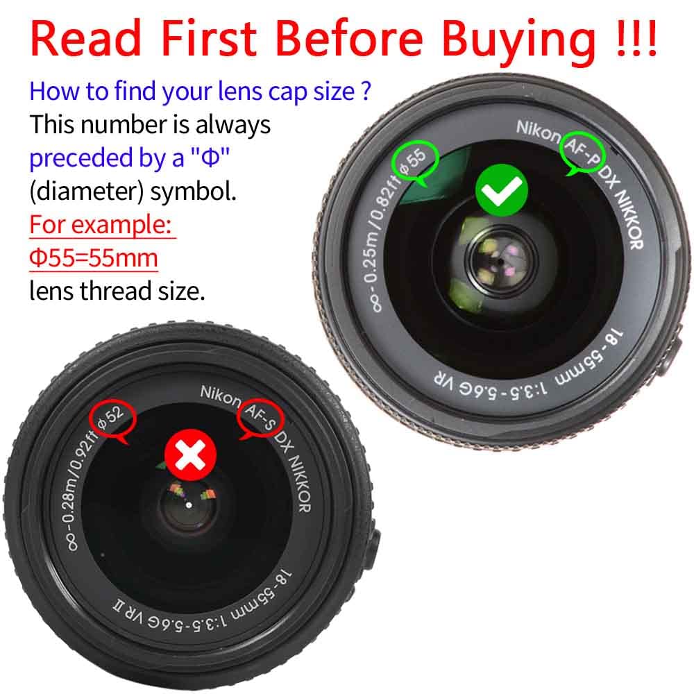 Ulbter 55Mm Lens Cap Cover For Af P Nikkor 18 55Mm F/3.5 5.6G Vr Lens ?Not For Af S 18 55Mm? For Nikon D5600 D5500 D5300 D3500 D