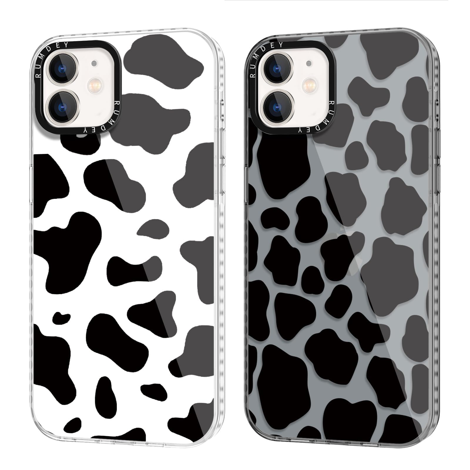 Rumdey 2 Pack Cute Pattern For Iphone 7 Plus / 8 Plus 5.5'' Phone Case, Cow Print Aesthetic Design Clear Cases Soft Silicone Sli