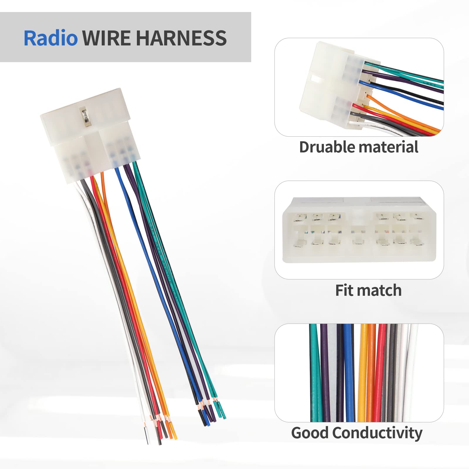 Red Wolf Car Radio Stereo Wiring Harness For Select 1985 1997 Geo Metro Prizm Isuzu Trooper Install Aftermarket Cd Player Receiver Wire Connector Cable Plug Adapter