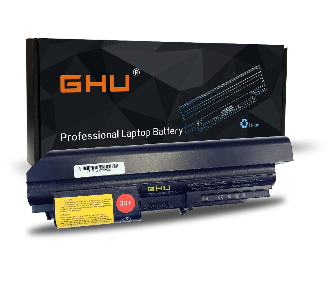 GHU New Battery 48 WH Replacement for 33+ 41U3198 43r2499 42t4531 42T4644 Compatible with Lenovo Thinkpad R400 T400 14-inch 42T5
