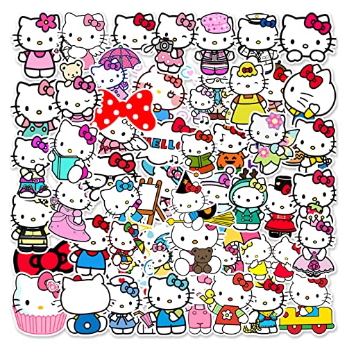 Cat Cartoon Stickers For Water Bottle Waterproof Vinyl Vsco Decals For Kids Laptop Tablet Scrapbook Binders Luggage Skateboard E