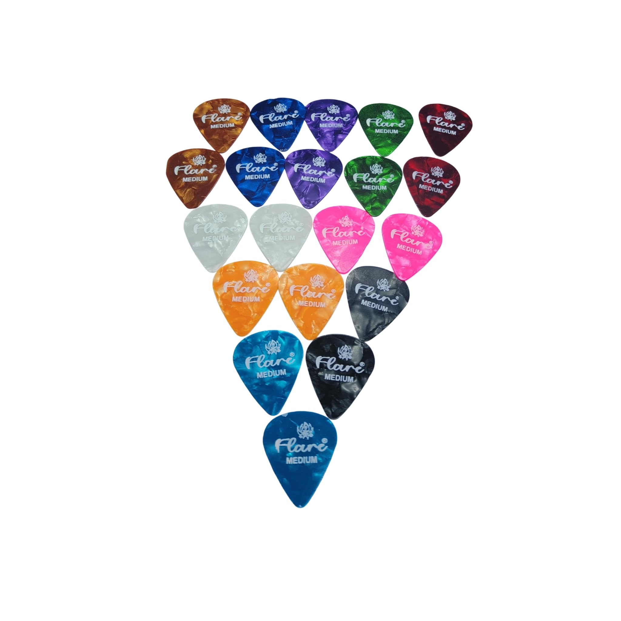 Flare 0.46Mm Guitar Picks Plectrums Smooth Nylon Material 20 Pc