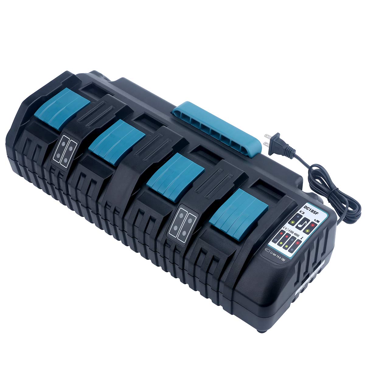 Biswaye 4 Port 18V Rapid Charger Dc18Sf Compatible With Bl1830 Bl1840 Bl1850 Bl1860 Bl1820B Bl1815 Bl1430 Bl1415 Charger Dc18Rc