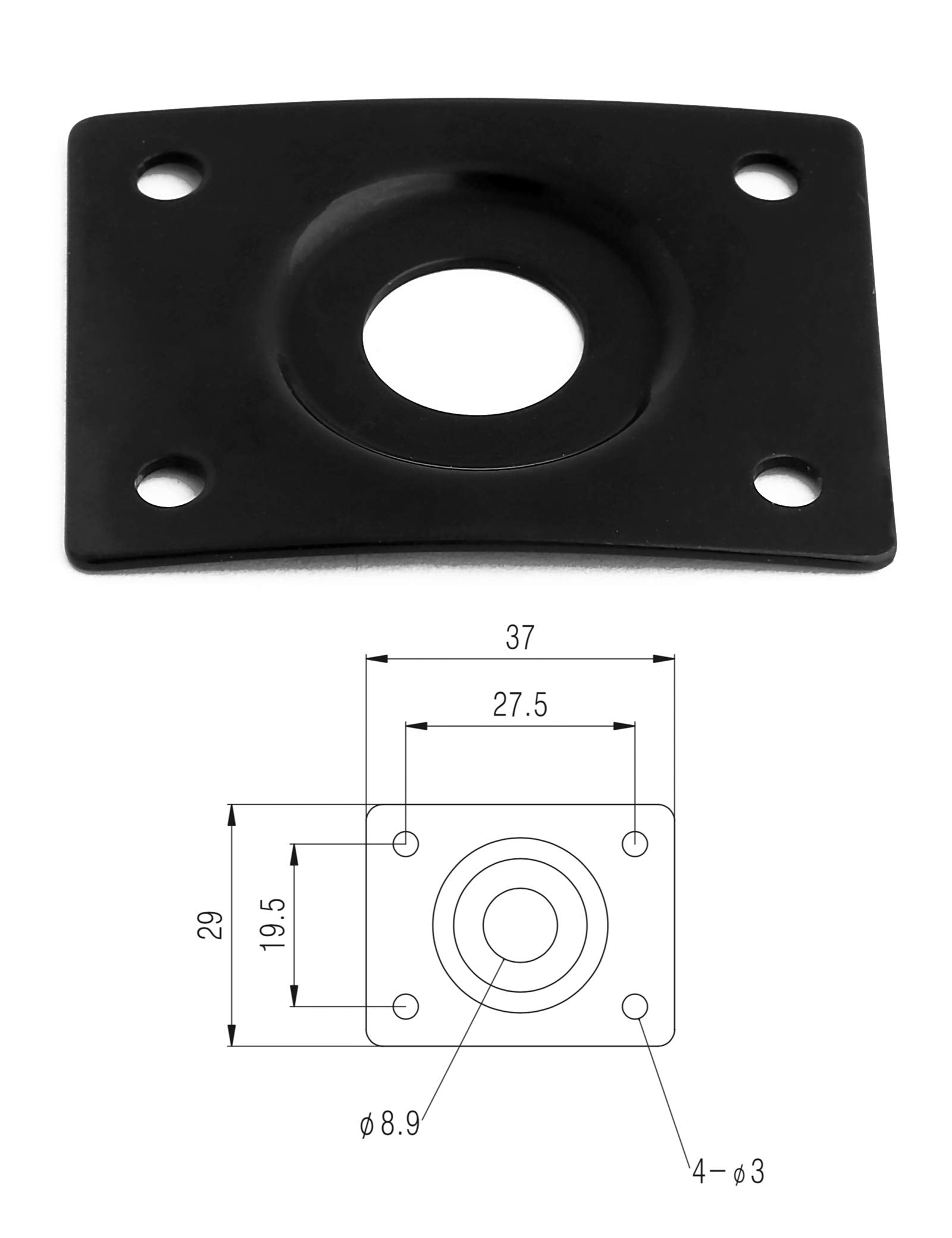 Holmer Guitar Jack Socket Plate Curved Recessed Rectangle Style Output Jack Plate Compatible With Les Paul Lp Tele Style Electri