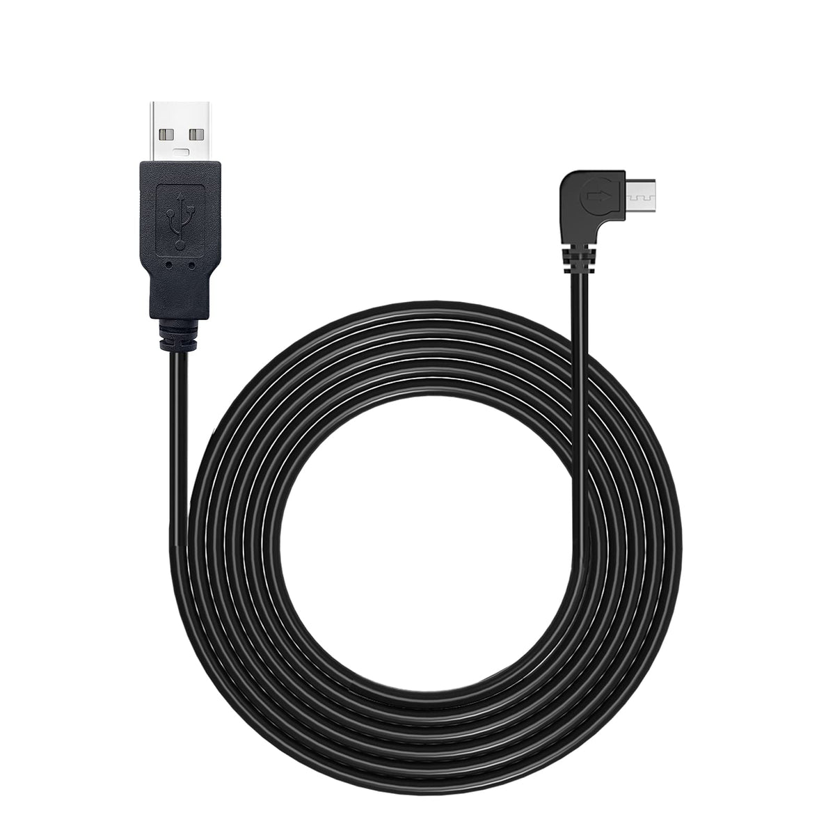 Dash Cam Power Cord,Micro Usb 11.5Ft Long Charging Cable For Dashcam Mirror Cam,Usb To Micro Usb Car Camera Charger Wire,90 Degr