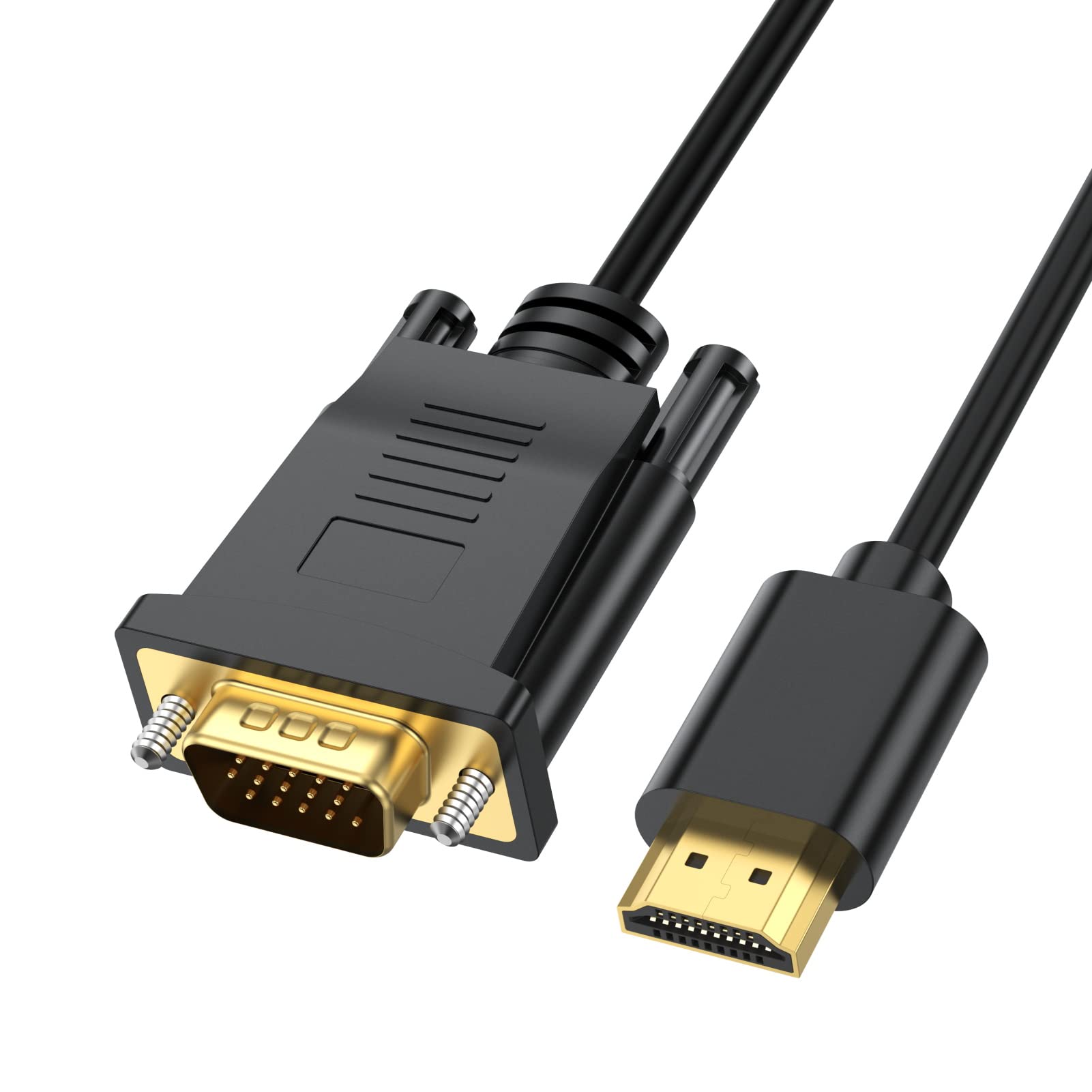 Hdmi To Vga Cable 6 Feet, Hdmi To Vga Uni Directional 1080P Hd Video Cord Compatible For Computer, Desktop, Laptop, Pc, Monitor,