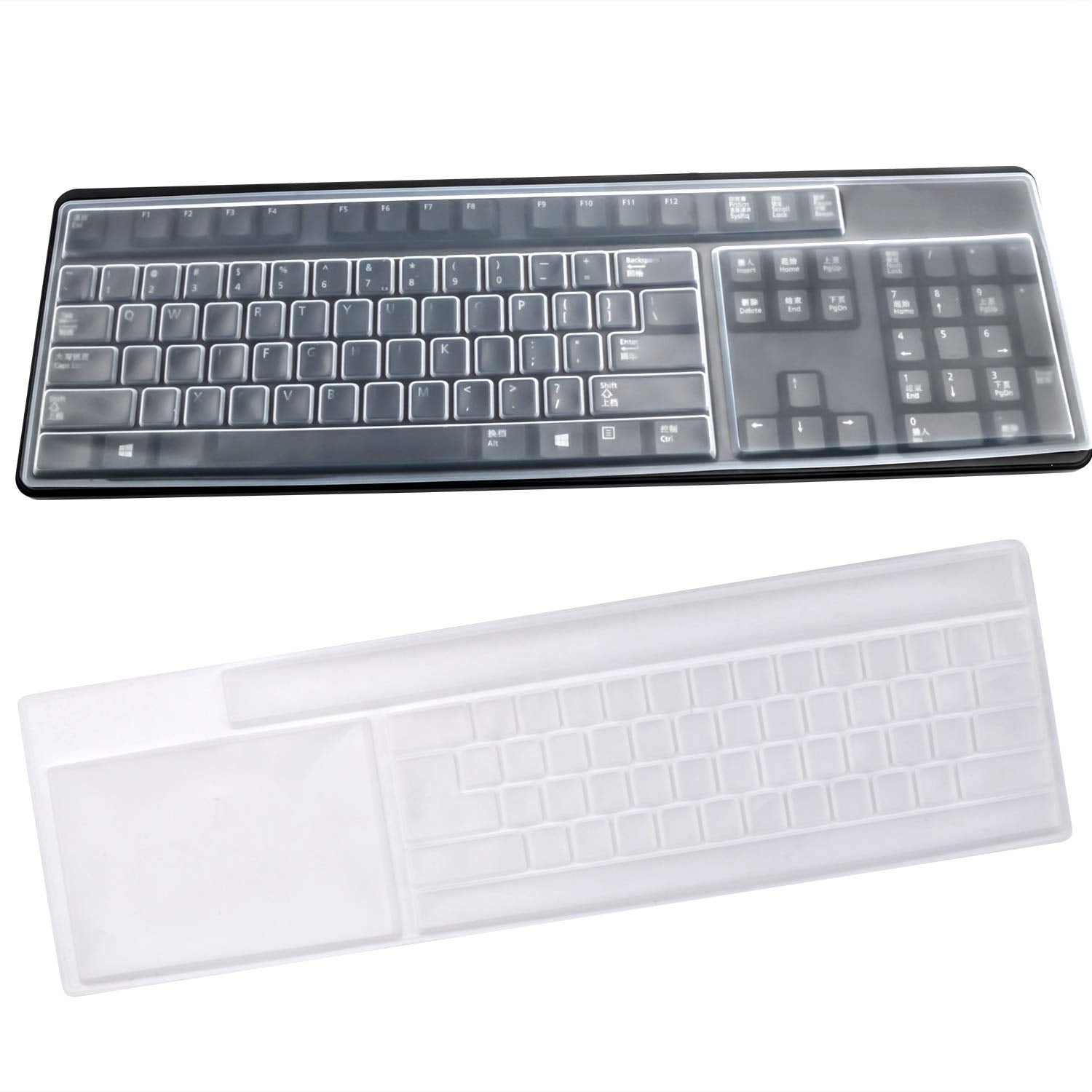 Bronagrand 2 Pack Clear Desktop Computer Keyboard Protection Skin Protector Cover For Pc 104/107 Keys Standard Keyboard