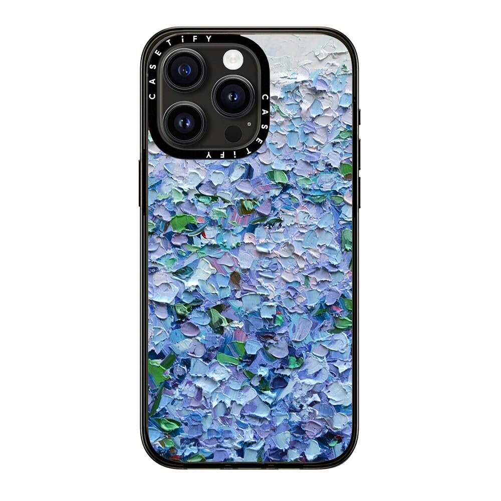 Casetify Compact Case For Iphone 15 Pro Max [2X Military Grade Drop Tested / 4Ft Drop Protection]   Nantucket Blue Hydrangeas