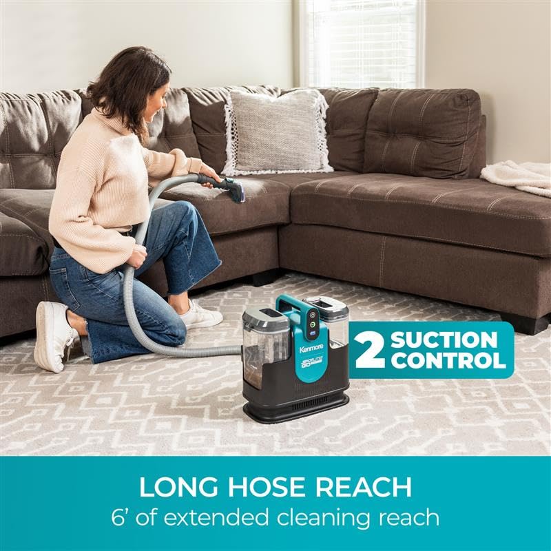 Kenmore Kw1090 Spotlite Go 24V Cordless Brushless Portable Carpet Spot Cleaner, 16Kpa Power Suction, 55Mins Runtime With Hose Cl