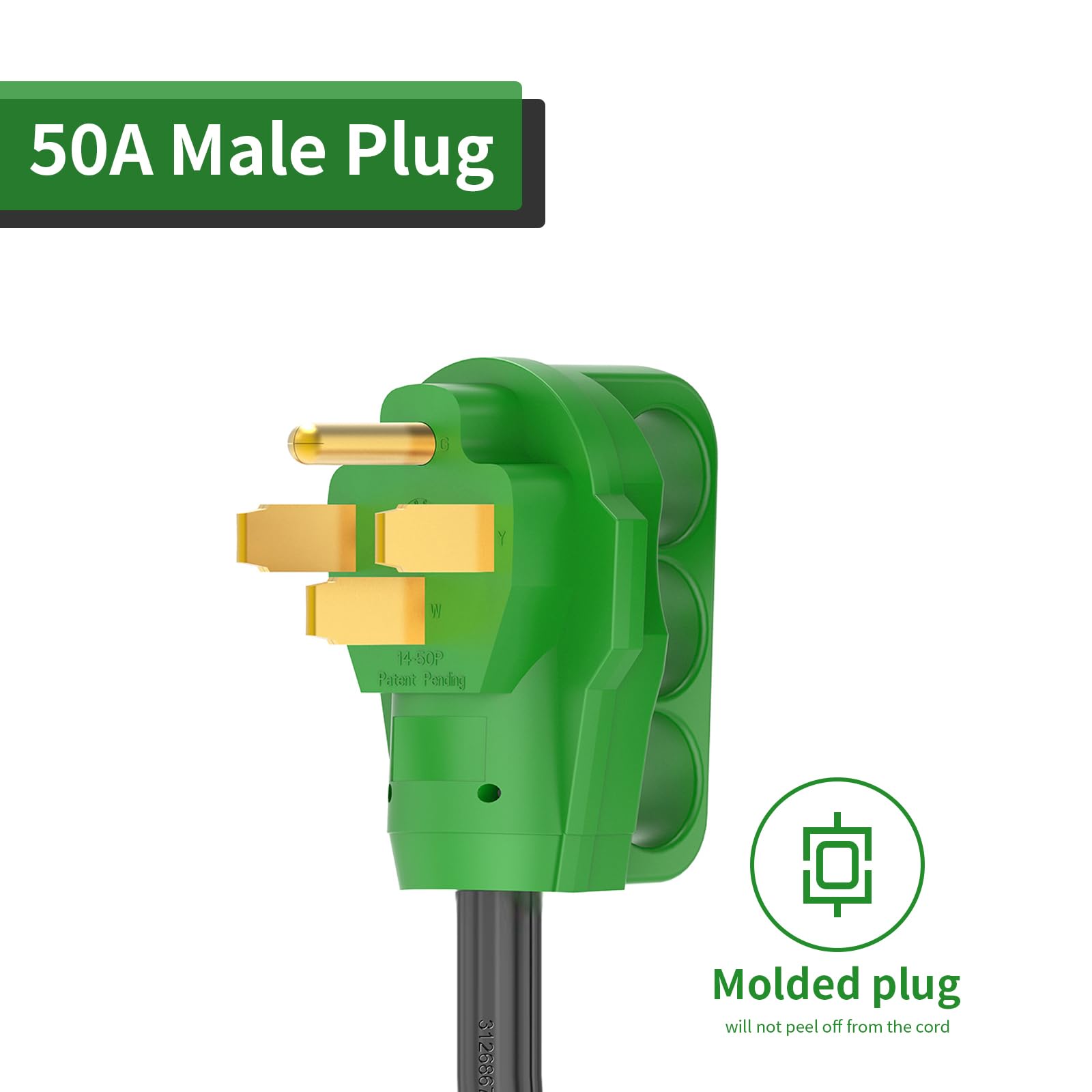 Rvguard 50 Amp To 110V Adapter Cord, Nema 14 50P To 3X 5 20R Household Outlet With Led Power Indicator