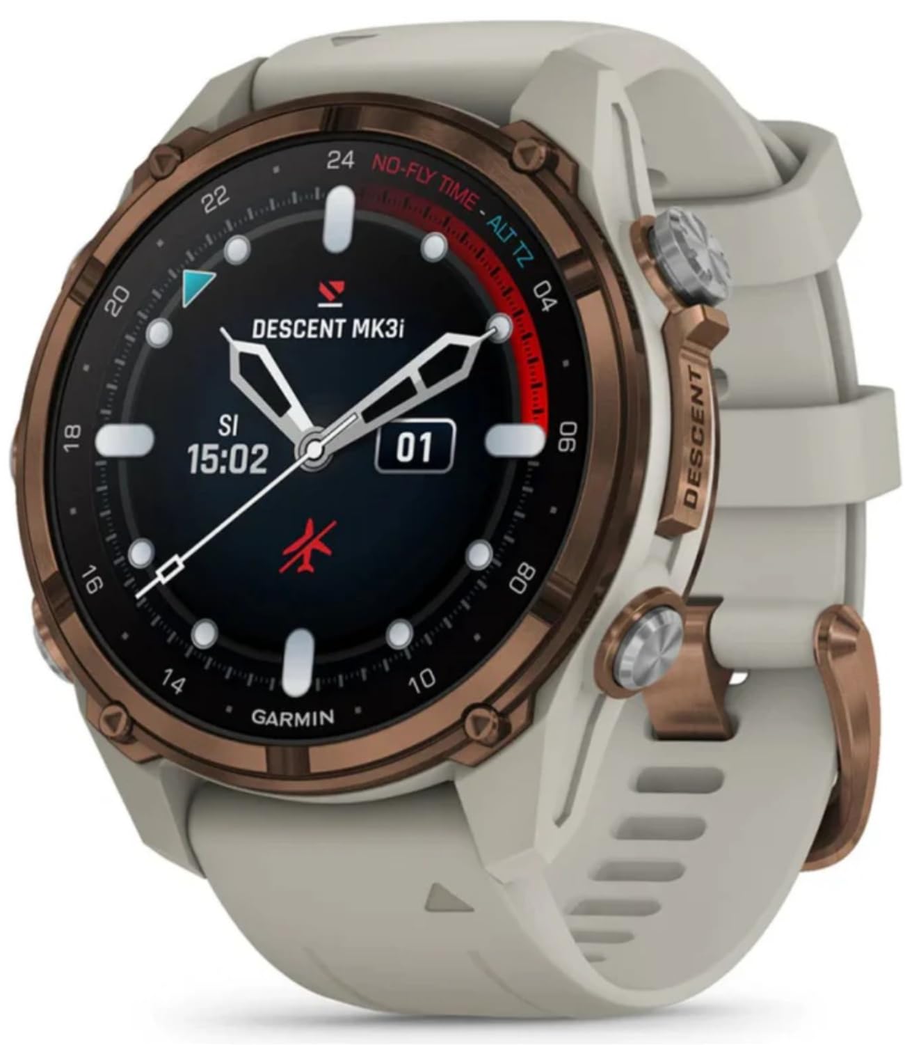 Wearable4U Garmin Descent Mk3 & Mk3I 51 Mm & 43 Mm W/T2 Transceiver: Titanium Dive Computer +Extra-Long Strap | Up To 25 Days Ba