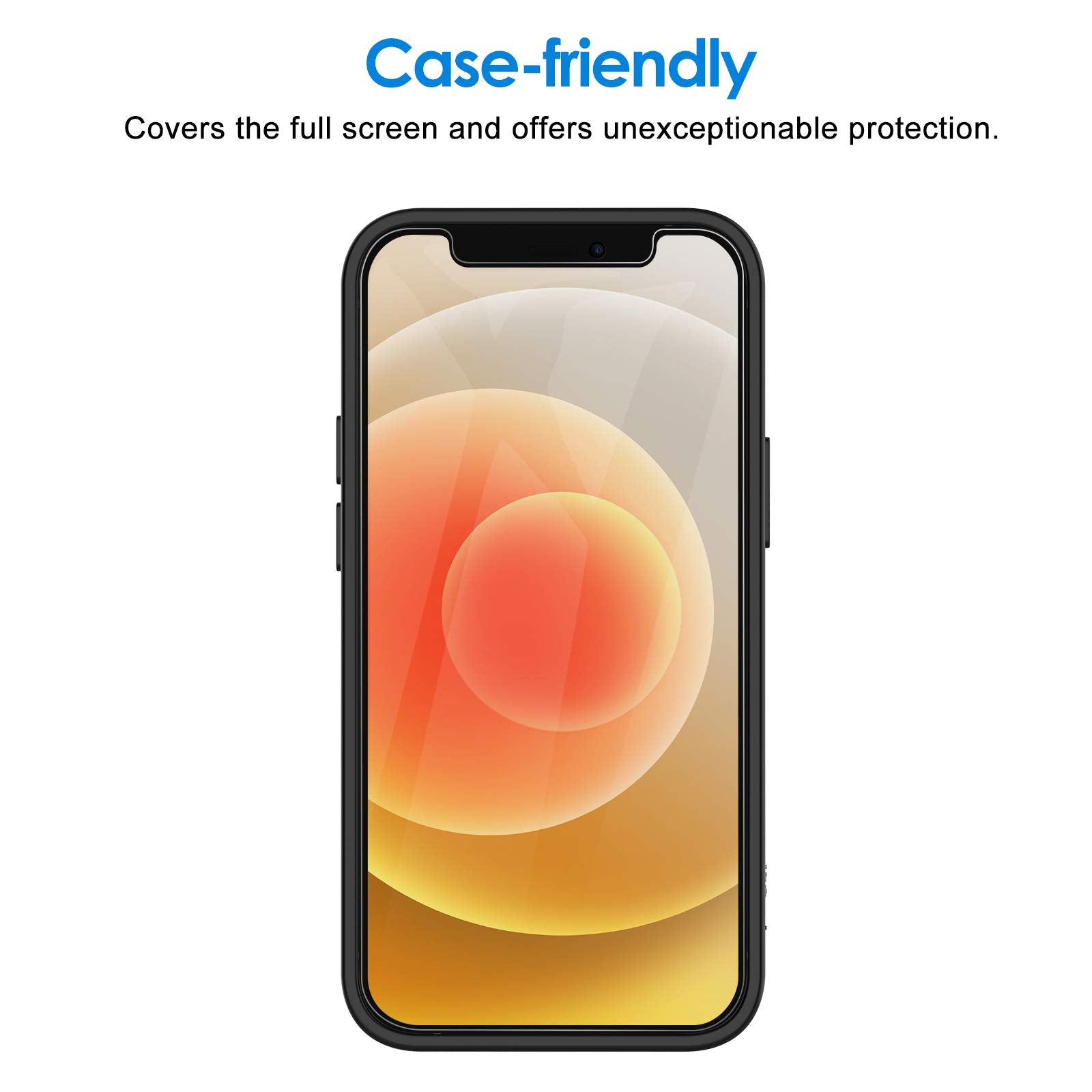 Jetech Privacy Screen Protector For Iphone 12/12 Pro 6.1 Inch, Anti Spy Tempered Glass Film, 2 Pack