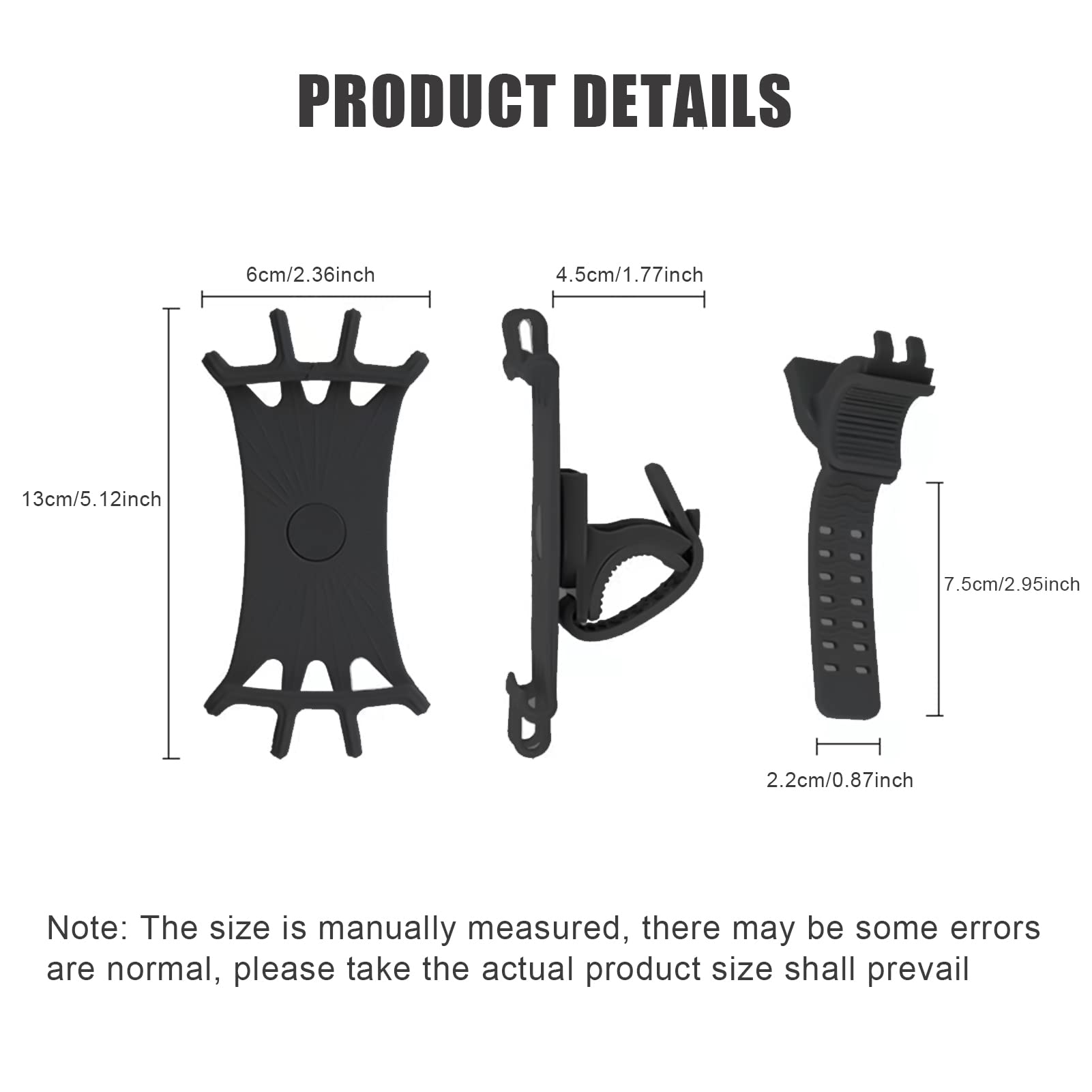 Oribox Detachable Bike Phone Holder, Universal Bicycle Motorcycle Cell Phone Mount, 360    Rotatable Adjustable Bike Phone Mount