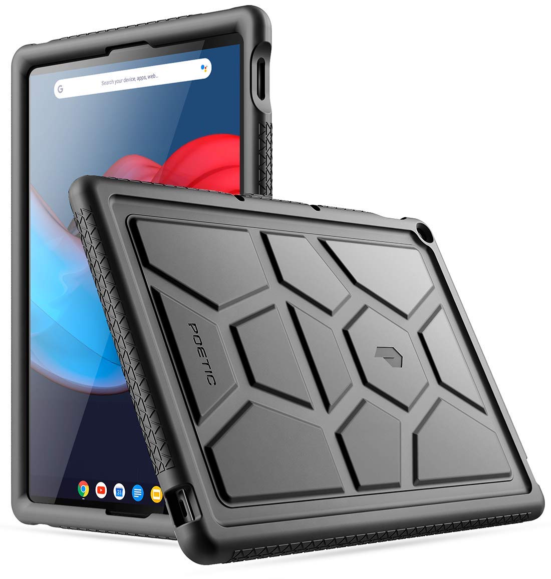 Poetic TurtleSkin Series Designed for Google Pixel Slate 12.3 Inch case, Heavy Duty Shockproof Kids Friendly Silicone Bumper Pro