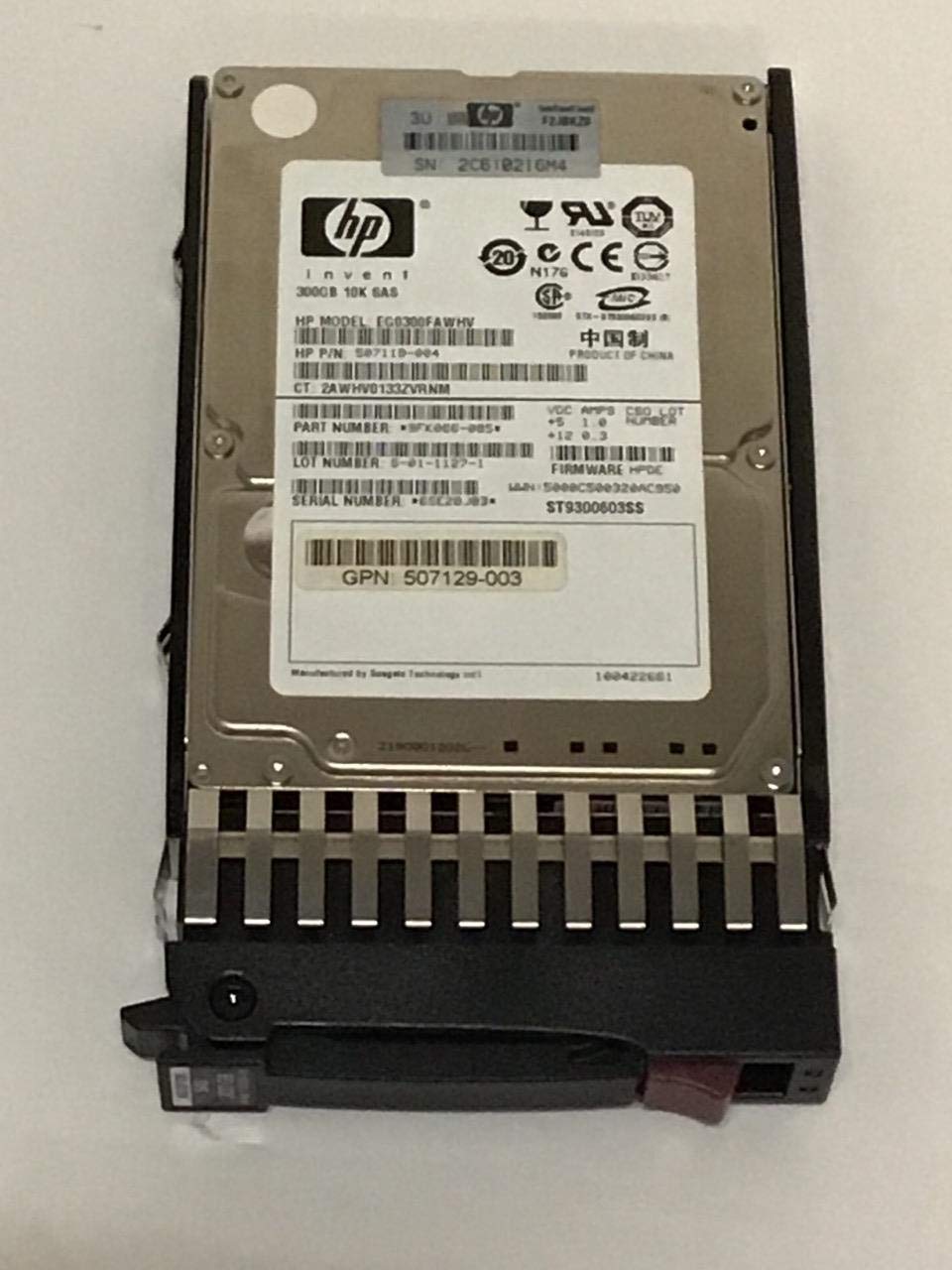 HP 507284-001 Proliant 300GB 10K 2.5' 6Gbps Dual Port in Tray SAS Hard Drive