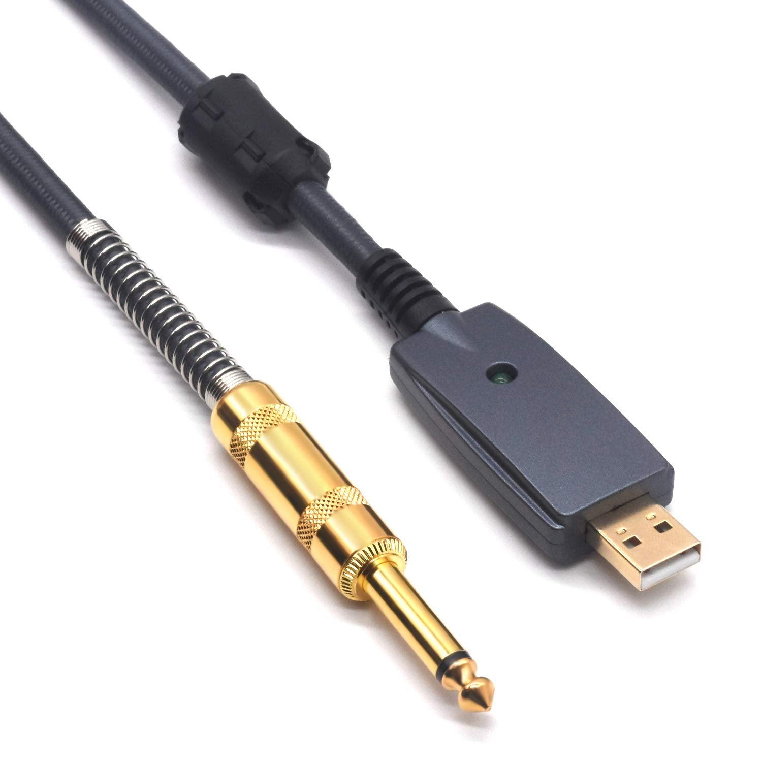 Siyear Usb Guitar Cable  Usb Interface Male To 6.35Mm 1/4'' Ts Mono Electric Guitar Converter Cable, Guitar Computer Connector C